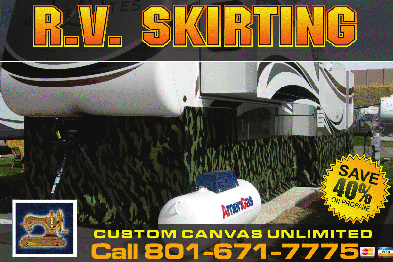 Custom Canvas Unlimited offers skirting for trailers.